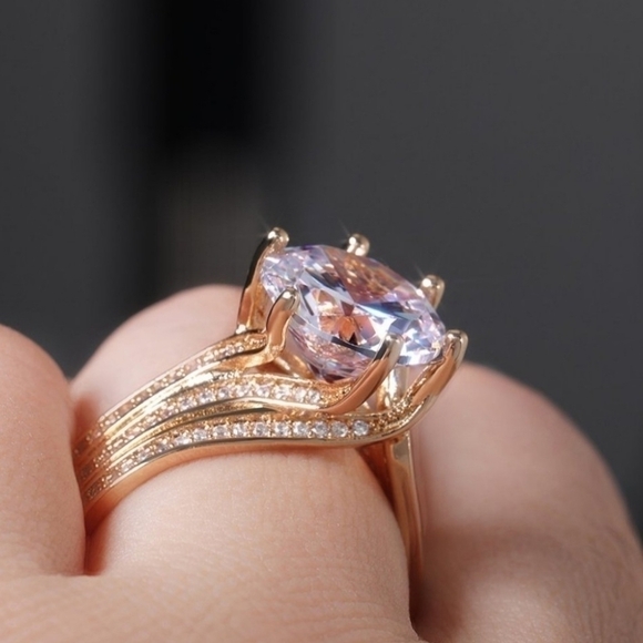 NEW Gold Round Solitaire Diamond Engagement Ring s925 stamped - Picture 10 of 10